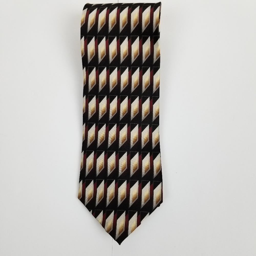 Covington 100% silk geometric pattern tie EUC